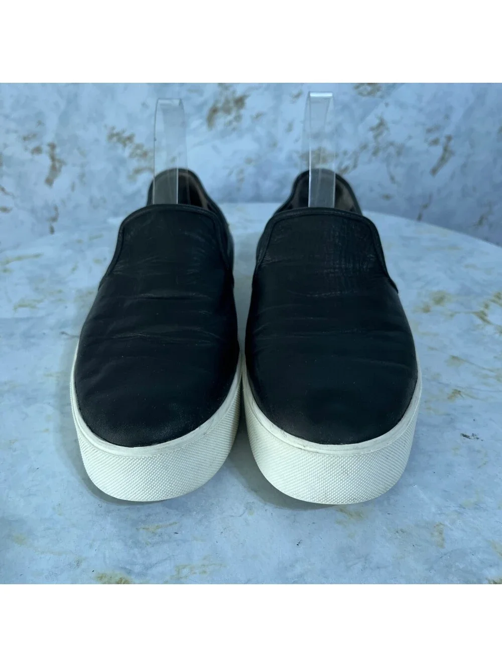 Vince Warren Women's Size 10M Shoes Black White Leather Comfort Fashion Sneakers